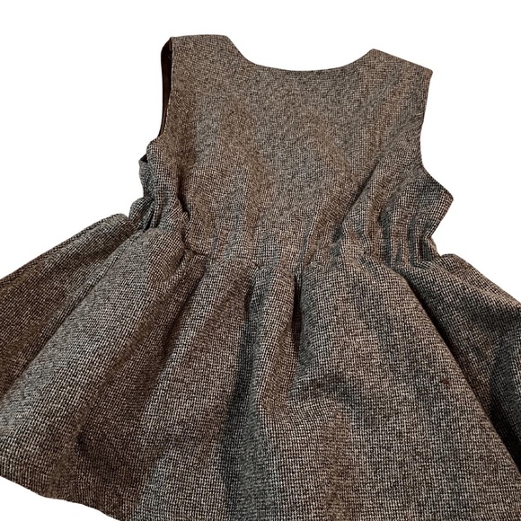 GIRLS BROWN WOOL TWEED JUMPER - Picture 2 of 2